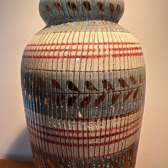 Aldo Londi Bitossi Seta Mid Century Modern Italian Vase Blue White Signed 12” - Picture 7 of 8